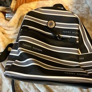 Tommy Hilfiger Black and White Men's Backpack